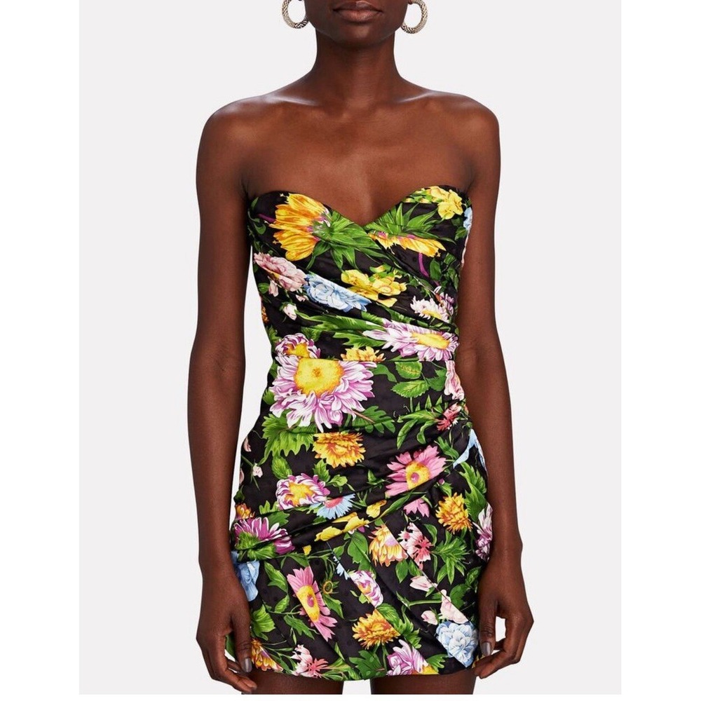 Ronny Kobo - Margot‎ Floral Strapless Silk Blend Mini Dress Size L